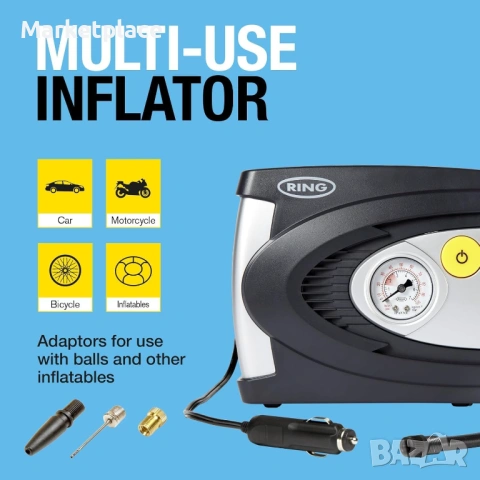 Английски компресор за гуми RING - 12V за кола, снимка 2 - Аксесоари и консумативи - 53872108