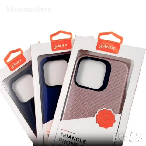 iPhone 16 Pro Max (6.9) Силиконов твърд кейс Vmax Triangle и Протектор, снимка 7 - Калъфи, кейсове - 49843234