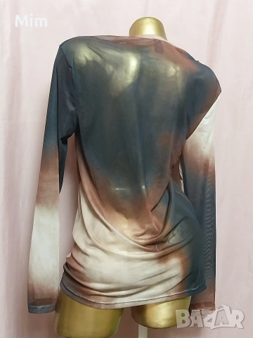 M/L Прозрачна еластична блуза в преливащи цветове , снимка 4 - Блузи с дълъг ръкав и пуловери - 53776154