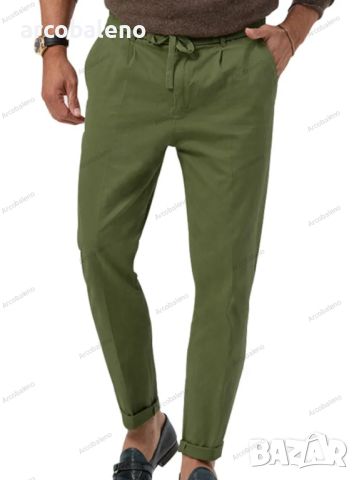 Нови мъжки модерни бизнес прави едноцветни ежедневни панталони, 8цвята , снимка 10 - Панталони - 46473395