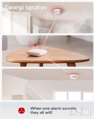 Интелигентен детектор за дим Wi-Fi, приложение X-Sense, FS61, снимка 3 - Други стоки за дома - 51850625