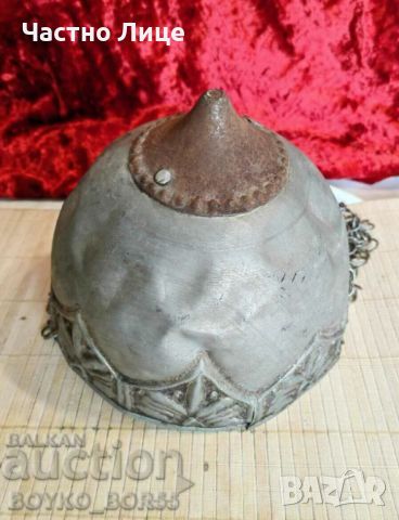 Уникален Старинен Шлем Участвал в Битки, снимка 5 - Антикварни и старинни предмети - 45523613