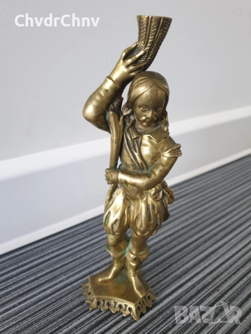 20см-2кг статуетка/стара френска бронзова фигура-надстройка за каминен часовник