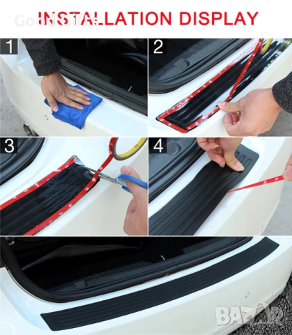 Гумена лайсна протектор за багажник 90 x 7 см – универсална защита за задна броня, снимка 6 - Аксесоари и консумативи - 52132009