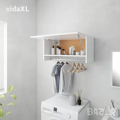 vidaXL Гардероб, бял, 70x32,5x35 см, инженерно дърво（SKU:808242）, снимка 2 - Гардероби - 49547500