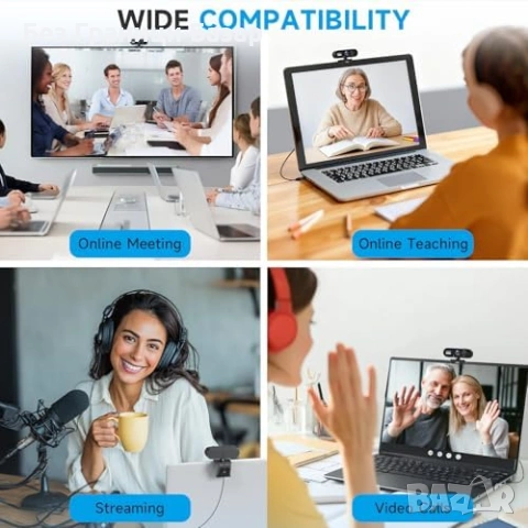 Нова Уеб камера AOC 4K с микрофон шумопотискане и Privacy Cover за PC лаптоп компютър, снимка 7 - Друга електроника - 54132169