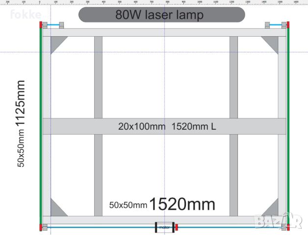 CO2 лазер 80W 1520мм х 1125мм, снимка 4 - Други машини и части - 46059409