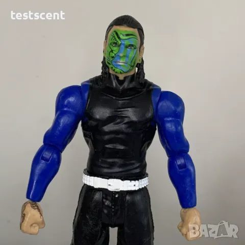 Екшън фигура WWE Jeff Hardy Basic Series Джеф Харди Mattel 2011 Green face, снимка 4 - Колекции - 48476804