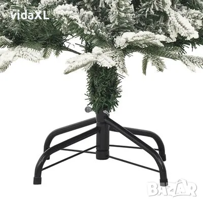 vidaXL Изкуствена коледна елха със сняг, зелена, 120 см, PVC и PE(SKU:328492), снимка 4 - Декорация за дома - 48342426