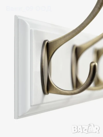 Бяла стенна закачалка от МДФ и стомана, снимка 2 - Закачалки - 51158497