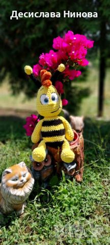 Пчеличките Мая и Уили-ръчна изработка, снимка 4 - Плюшени играчки - 46436843