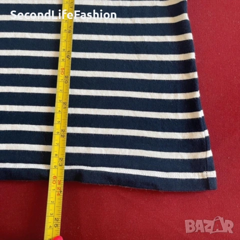 Дамска блуза на райета Lauren Ralph Lauren размер M памук синьо и бяло, снимка 4 - Тениски - 53673806