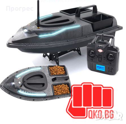 Лодка за захранка с дистанционно с GPS и 40 точков автопилот Черна V900, снимка 7 - Стръв и захранки - 45853357