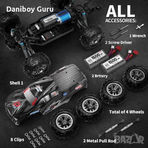 RC Hosim X06 1:10 RC Monster Truck 4x4, снимка 6 - Коли, камиони, мотори, писти - 54202652