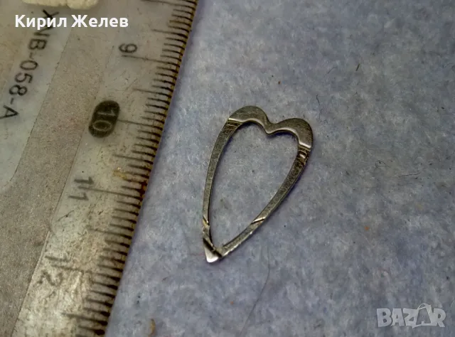 СТАР СТИЛНО ОРНАМЕНТИРАН НЕЖЕН СРЕБЪРЕН ПЕНДАНТ СЪРЧИЦЕ СРЕБРО ВИСОКА ПРОБА с БЯЛА ПОЗЛАТА 49487, снимка 8 - Антикварни и старинни предмети - 49682718