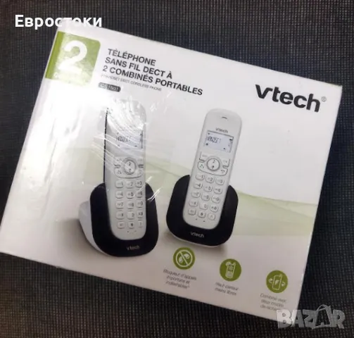 Безжичен телефон Vtech CS150, DECT, 2 слушалки, блокиране на повиквания, идентификация, снимка 10 - Стационарни телефони и факсове - 47297238