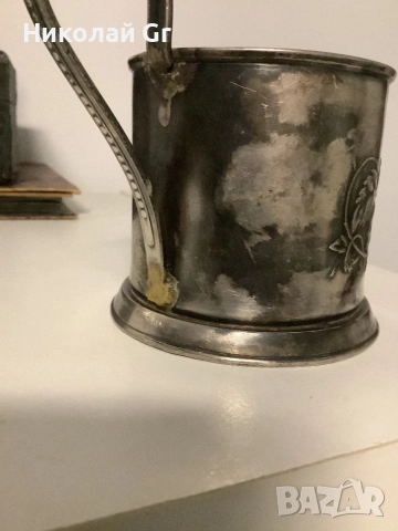 Поставка за чаши посребрен 1970 години  производство СССР , снимка 4 - Антикварни и старинни предмети - 52618104