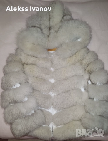 Дамско палто от естествена кожа и пух-лисица