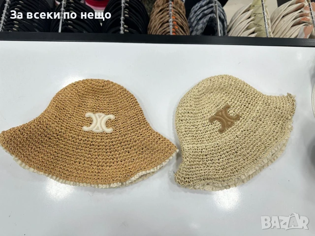 Celine Плетена Плажна Лятна Шапка Селин - Налични Различни Цветове Код E524, снимка 3 - Шапки - 50755606