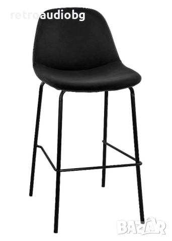 Бар стол Нео кадифе черен