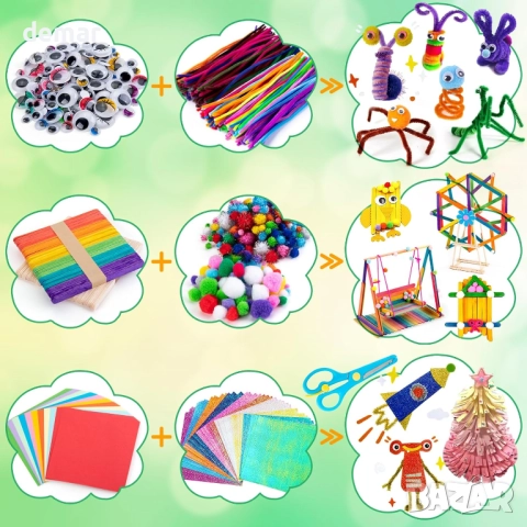 Комплект за занаяти „Направи си сам“ за деца Sundaymot, 3-12 години, снимка 4 - Образователни игри - 51756018