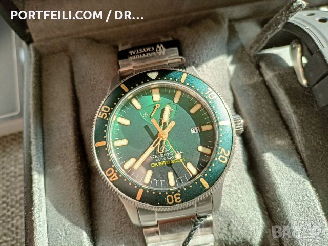 Orient Star Diver RE-AU0307E, зелен със "старо злато", 200м ISO сертифициран, снимка 12 - Мъжки - 45463894