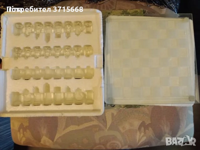 Стилен стъклен шах - малък 20см×20см, снимка 5 - Шах и табла - 52915264