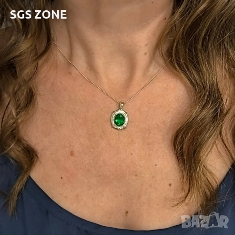 СРЕБЪРЕН ВИСУЛКА СЪС ЗЕЛЕН ТОПАЗ