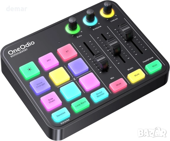 OneOdio Solocaster Геймърски аудио миксер - 5-канален интерфейс