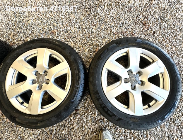 Джанти 17ки за Ауди, 5х112, 7.5J, ET37, с гуми 225/55, снимка 2 - Гуми и джанти - 53750585