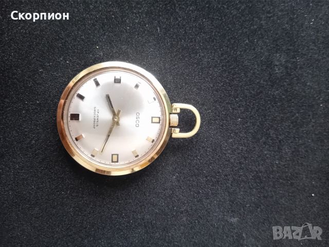 Швейцарски часовник - OSCO - 17 рубина с позлата, снимка 10 - Джобни - 44117749