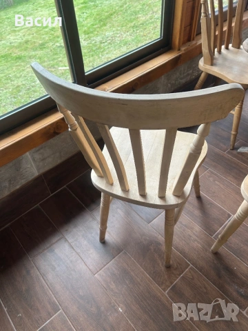 Масивни столове от дърво, снимка 2 - Столове - 54238814