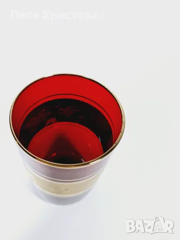 Сервиз за вода  от чешки рубинен кристал, снимка 5 - Чаши - 49694513