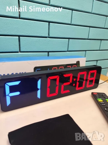 Gym Timer 15" – Дигитален LED стенен часовник с таймер и дистанционно, снимка 4 - Други - 52987063