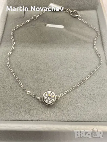 Сребърна гривна с мойсанит (Диамант) 0.5 карата, снимка 1