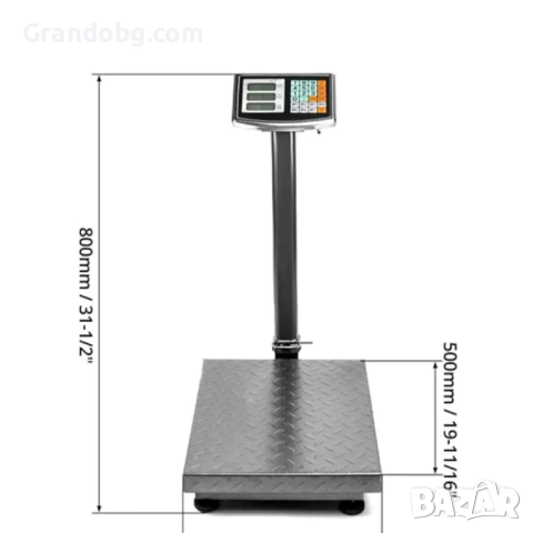 Платформена електронна везна до 300кг - платформен кантар с дисплей, снимка 2 - Други - 52107599
