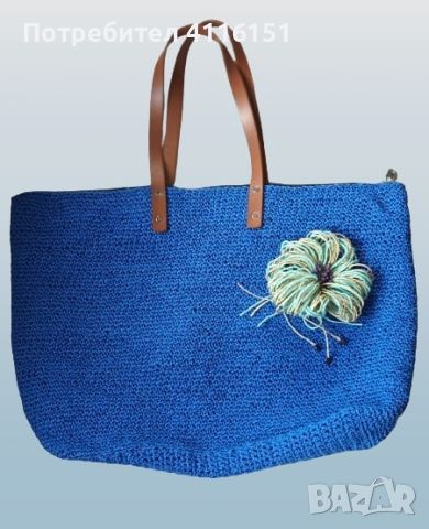 Плетена ръчно, нова чанта - лятна градска, плажна, снимка 7 - Чанти - 46011783