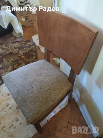 РЕТРО МАСИВНА ХОЛНА РАЗТЕГАТЕЛНА МАСА И СТОЛОВЕ МЕКА МЕБЕЛ 6 БР. ДЪРВЕС. ДЪБ, снимка 2 - Столове - 52552714
