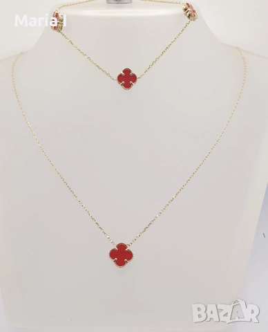 Дамски златни колиета и гривни "Детелина", снимка 2 - Бижутерийни комплекти - 42548393