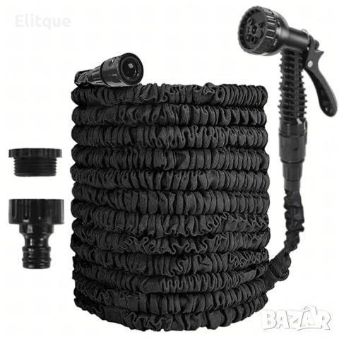 Гъвкав разтеглив градински маркуч 30м – Пълен комплект с пистолет (7 функции) и конектори на едро , снимка 18 - Други инструменти - 53401844