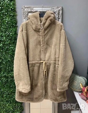 пухкаво яке с качулка и връзки на талията , снимка 3 - Якета - 50871161