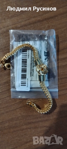 Гривна лъв от нераждаваема стомана, снимка 2 - Гривни - 52294520