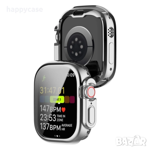 Apple Watch Ultra 3 2 1 / Series 11 10 6 5 4 / SE 3 2 1 / Мек TPU силиконов кейс с протектор, снимка 8 - Смарт часовници - 52097844