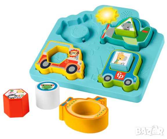 Музикален пъзел-сортер Fisher Price, превозни средства, снимка 2 - Образователни игри - 45614401