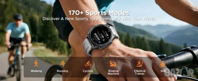 Смарт часовник Doogee Anywise W1 Pro - 1.43" AMOLED, Stainless Steel, снимка 8 - Смарт часовници - 54063300