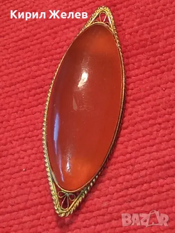 СТАРИННА РУСКА МЕДНА с МАРКИРАНА ПОЗЛАТА КЕХЛИБАРЕНА БРОШКА 100% НАТУРАЛЕН БАЛТИЙСКИ КЕХЛИБАР 48768, снимка 15 - Антикварни и старинни предмети - 48734280