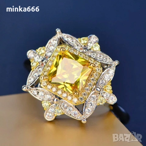 Сребърен дамски пръстен с цирсоний., снимка 2 - Пръстени - 53134315