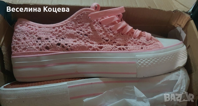 чистонови, розови кецове с дебела подметка, снимка 6 - Кецове - 54085282