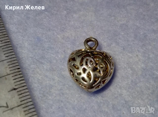 ПОСРЕБРЕН РОМАНТИЧЕН АЖУРЕН АРТ НУВО СТИЛ МЕДАЛЬОН СЪРЧИЦЕ от БЛАГОРОДНА СТОМАНА 24948, снимка 3 - Колиета, медальони, синджири - 50530734