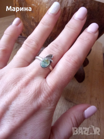 Сребърен пръстен със седеф 